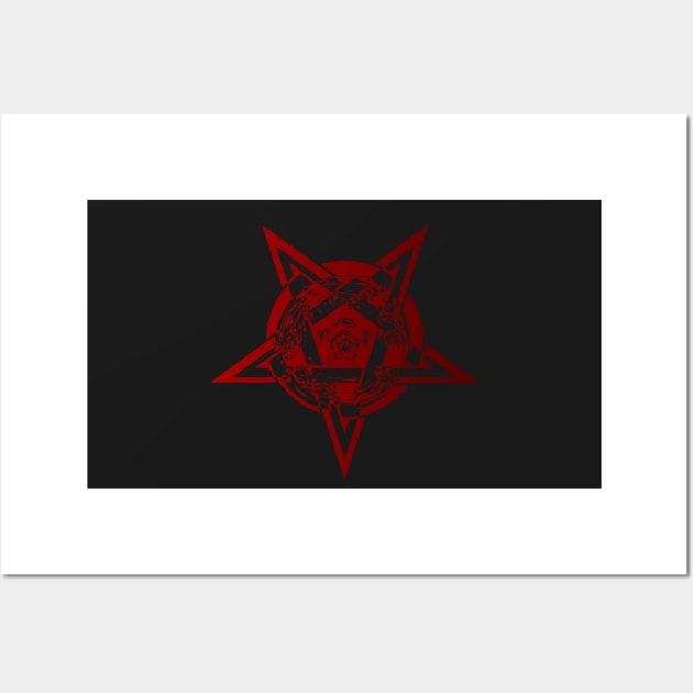 Red Wiccan Pentacle, Pentagram Wall Art by DepicSpirit